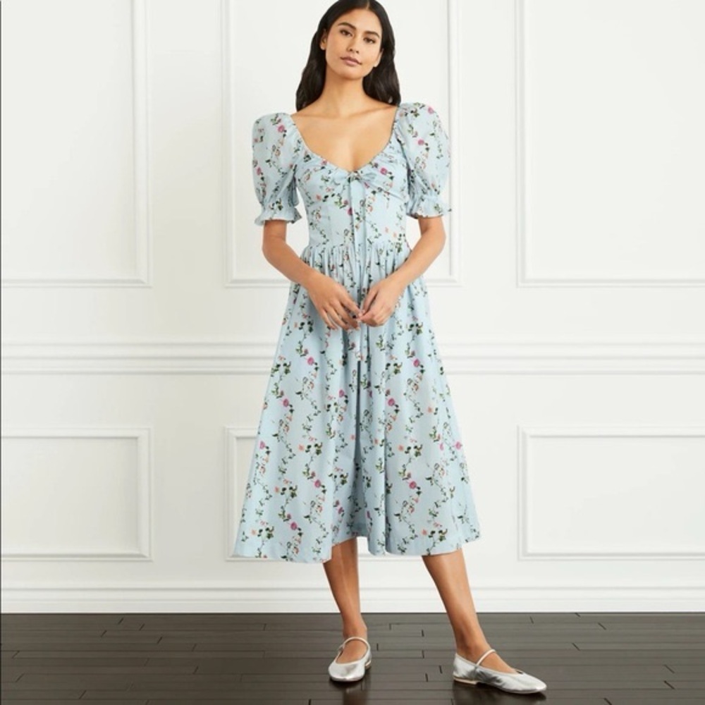 Hill House Home Ophelia Dress Midi Pond Floral XS